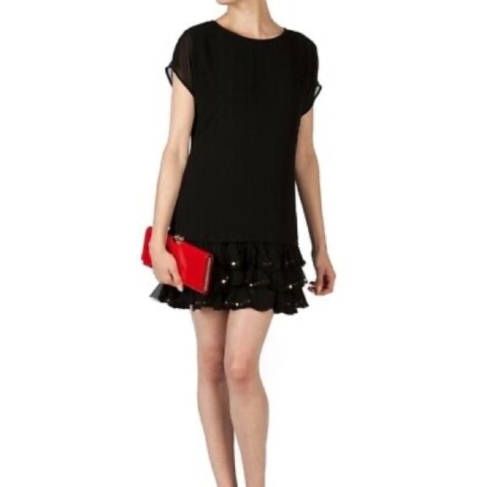Ted Baker Mini Cocktail Party Dress - black with gold sequins